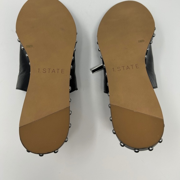 1. State Black Leather Studded Zipper Slides Size 5.5 M EUC ~ Fall! - Picture 6 of 6